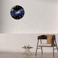 thumbnail image 4 of Reloj de pared negro de 12 pulgadas, redondo, silencioso, sin tictac, de cuarzo, funciona con pilas, relojes de pared de cristal, patrón de cielo nocturno decorativo, 4 of 5