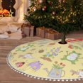 thumbnail image 6 of Rocae Frog Bee for Christmas Tree Skirt with Pom Pom Trim for Holiday Party for Holiday Home Decor Indoor Outdoor-48", 6 of 7
