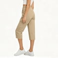thumbnail image 4 of Noric Women's Summer Casual Cargo Capri Pants High Waisted with Pockets Lightweight Ladies Baggy Cargo Pants for Hiking, 4 of 8
