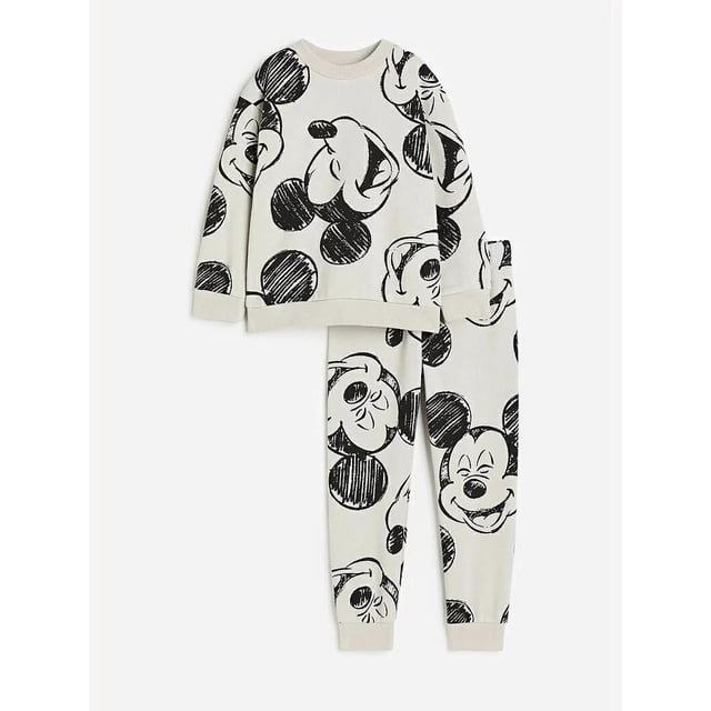 Sudadera de dibujos animados de Disney para niños y niñas, pantalones de 2 piezas, sudaderas con capucha informales a la moda, chándales de manga larga, novedad de otoño