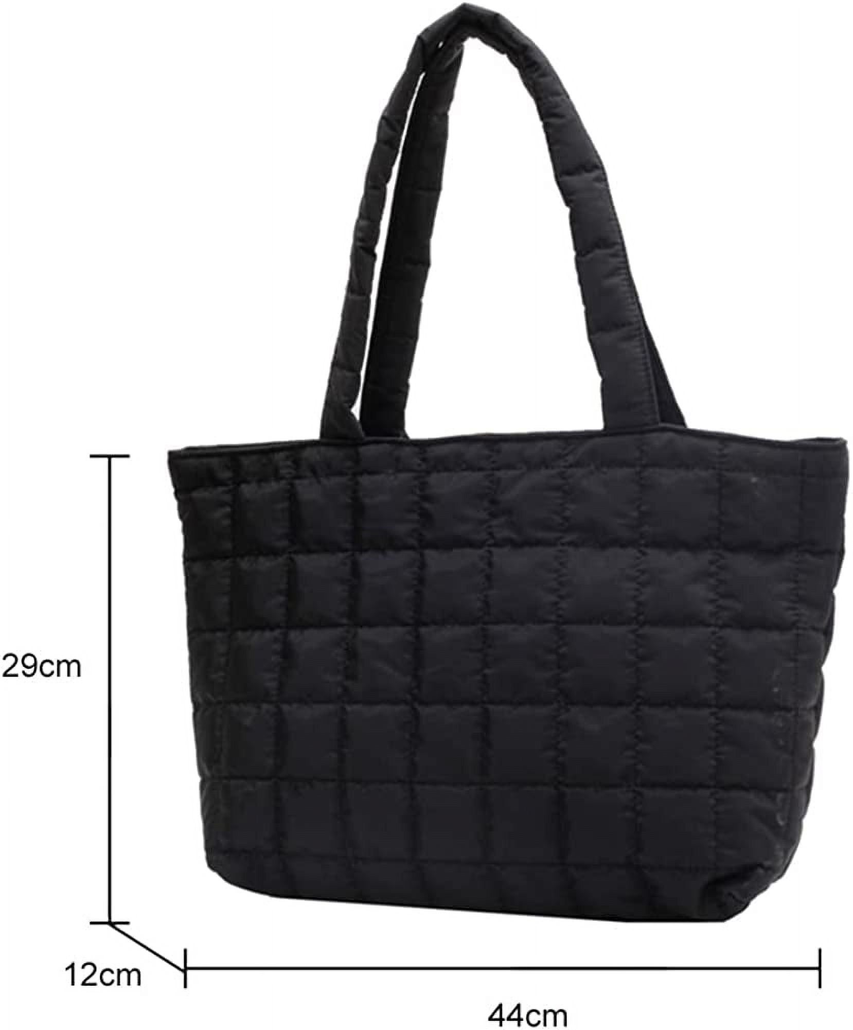 CoCopeaunt Quilted Tote Bags for Women Lightweight Puffer Padding Shoulder Bag Large Nylon Tote Handbag Zipper Closure