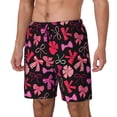 thumbnail image 1 of Balery Various pink and red Bow knots Bañador para hombre, shorts de playa de secado rápido con entrepierna y forro de compresión-Medium, 1 of 6