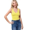 thumbnail image 5 of Made by Olivia Women's Four-way Stretch V-Neck Ribbed Seamless Crop Top -Made in USA, 5 of 7