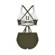 thumbnail image 4 of Conjunto de bikini tankini de color liso para mujer con parte superior y braguita de corte alto. Traje de baño de dos piezas para mujer. Trajes de baño tankini para mujer. Trajes de baño de 2 piezas p, 4 of 9