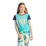 Justice Girls Short Sleeve Tie Front T-Shirt, Sizes XS-XLP