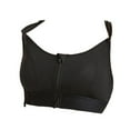 thumbnail image 2 of OUSITAID Sports Bra Wire Free Widened Shoulder Strap Zipper Closure Sweat Absorbing Easy-wearing Breast Support Polyester Front Closure Workout Bra Women Underwear Birthday Gift White L, 2 of 13