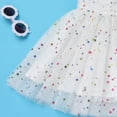thumbnail image 4 of IBTOM CASTLE Toddler Baby Girls Boho Rainbow Tutu Floral Sequin Sleeveless Backless Ruffle Tulle Dress Princess Birthday Party Sundress 12-18 Months White Stars, 4 of 8