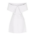 thumbnail image 4 of Oplxuo Women's Off the Shoulder Short Homecoming Dress - Elegant A-line Mini Cocktail Dresses for Wedding with Pockets, 4 of 5