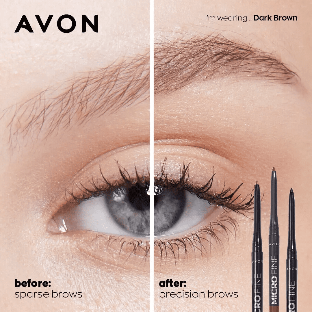 Avon Micro Fine Twist Up Brow Definer Pencil 0.13g | DARK BROWN | Set of 2