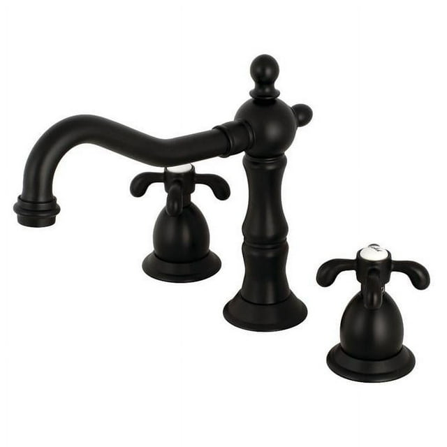 Kingston Brass KS1970TX Robinet de Lavabo à Large Diffusion 8 Po, Noir Mat