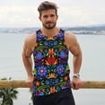 thumbnail image 5 of Rocae Colorful Floral for Men's Workout Tank Top Men's Running Tank Top Dry Fit Athletic Workout Tank Tops3X-Large, 5 of 9