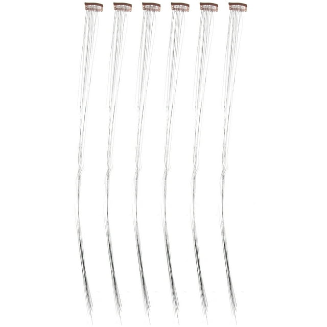 6 piezas de cabello Tinsel espumoso Cabello Fairy Tinsel Hair Extensions Glitter Tinsel Kit