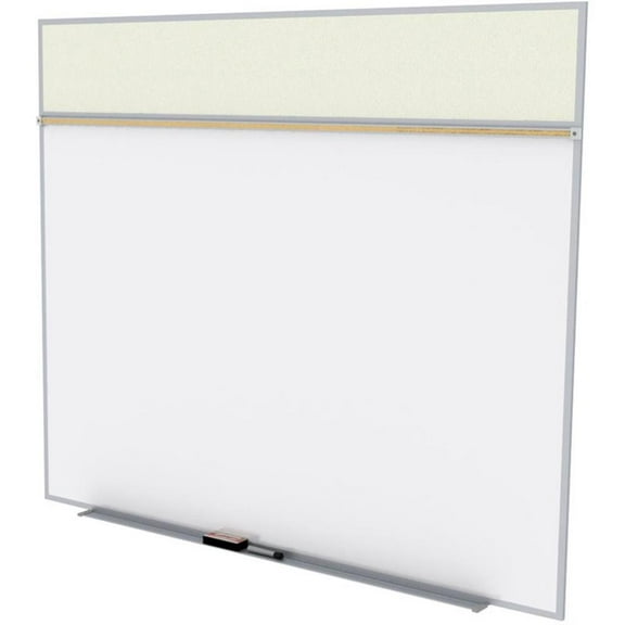 Ghent's Vinyl 5' x 6' Bulletin & Magnetic Whiteboard A-Set in Ivory