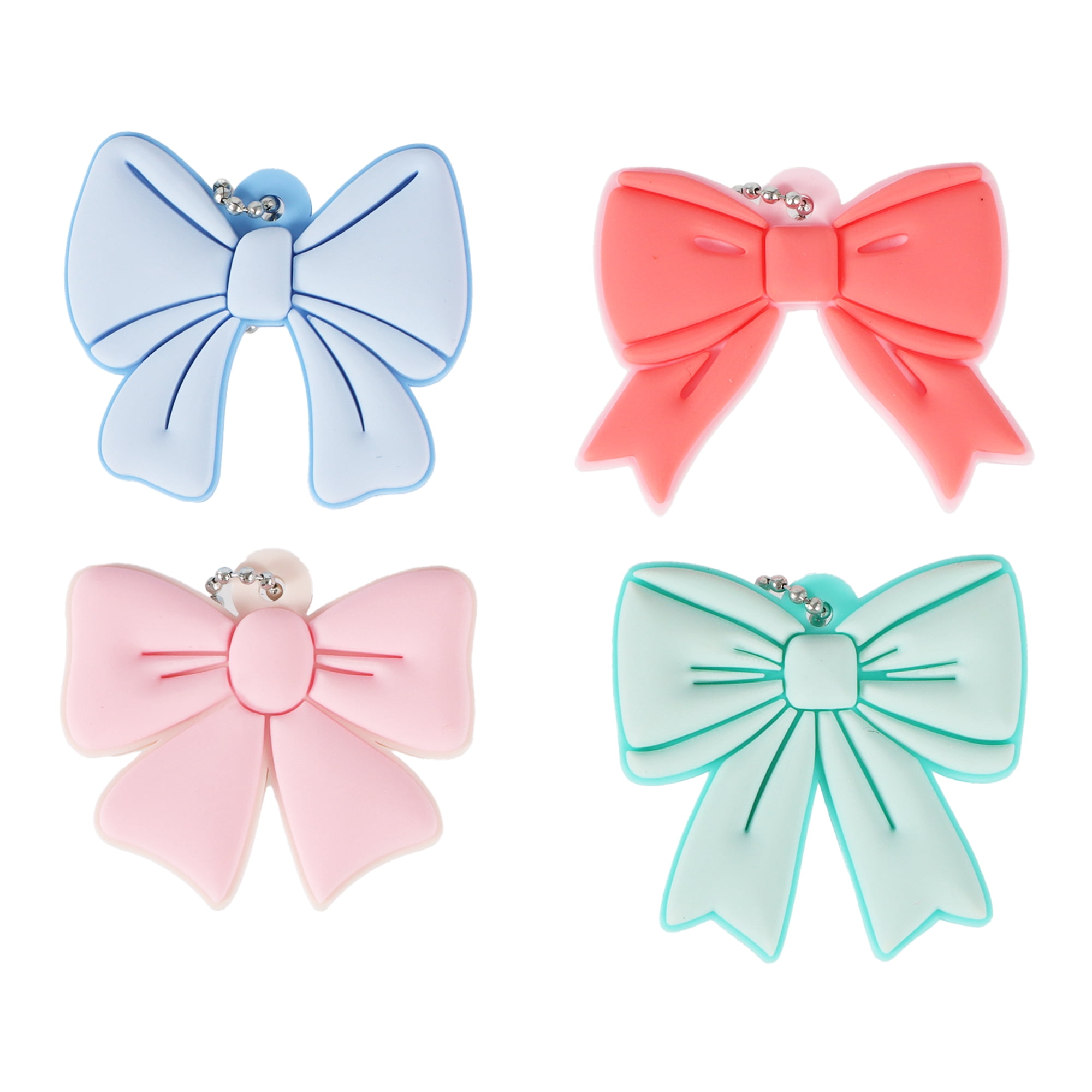 4 Count, Multicolor Bow Keychains, Party Favors, by Way To Celebrate