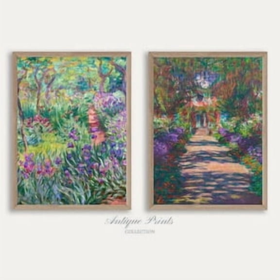 Set of 2 Monet Prints, Floral Claude Monet Painting, Neutral Monet 2 Pieces Wall Art, Vintage Impressionism Summer Wall Art, Poster Only