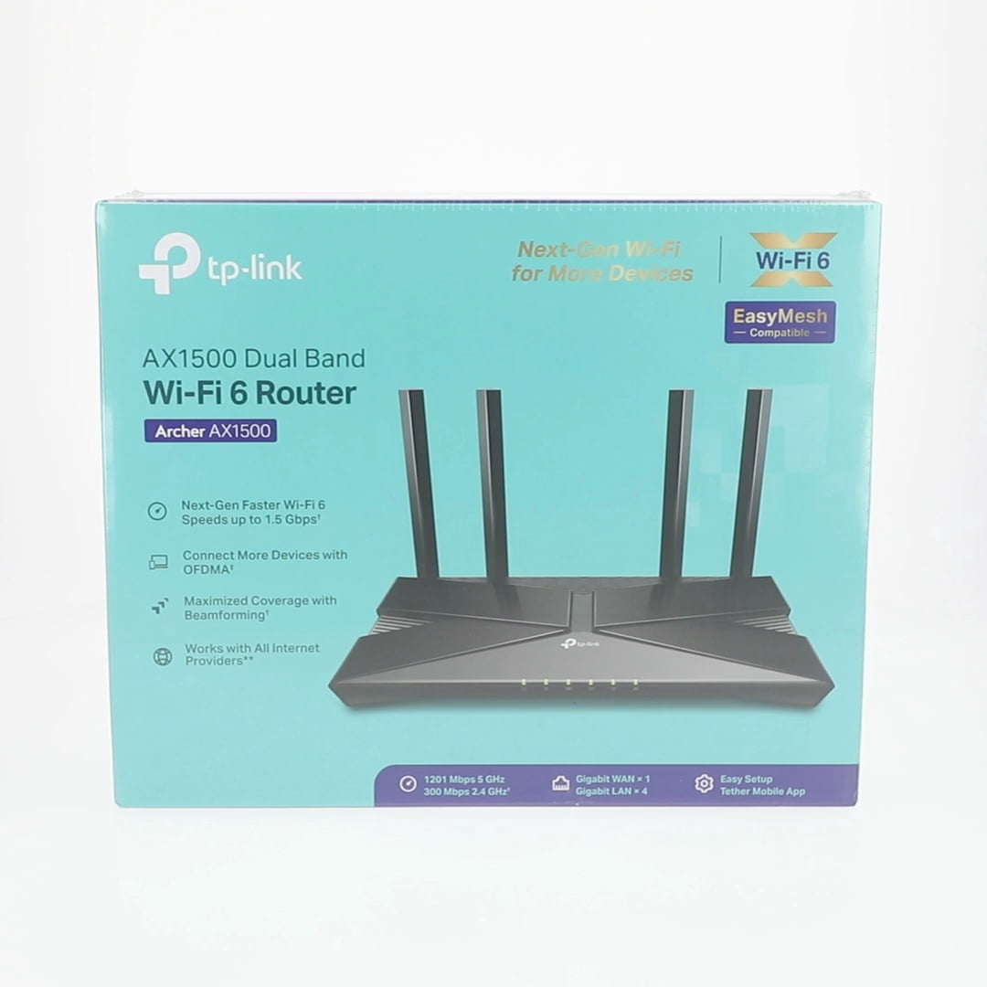 TP-Link Archer AX1500 4 Stream Dual-Band Wi-Fi 6 Wireless Router, Up to 1.5 Gbps Speeds, Upgrade Any Home Internet