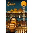 thumbnail image 2 of Art.com Cairo, Egypt - Retro Skyline Stretched Canvas Print Wall Art by Lantern Press, 16" x 24", 2 of 4