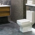 thumbnail image 4 of Square Toilet Seat Soft Close with Easy Quick Release Top Fix Adjustable Hinges, Easy Installation, White, 34.5X43CM(13.58X16.92IN), 4 of 7