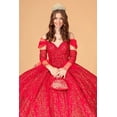 thumbnail image 2 of Women's Elizabeth K Red and Gold Quinceañera Ball Gown Gl3073 Size XS, 2 of 4