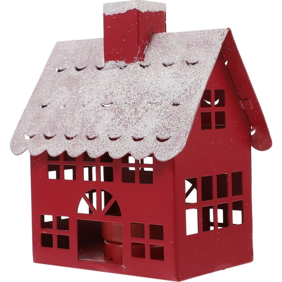 unbranded 1Pcs Christmas Village House Candle Holder Multi Color 11.8X3.1X5.5in Iron Home Decor