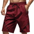 thumbnail image 1 of hotojiny Mens Drawstring Shorts Active Casual Elastic Waist Color Block Sweat Shorts Lightweight Straight Leg Basketball Short Pants, 1 of 6