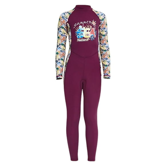 Trajes de neopreno para niños, mono con cremallera, traje de buceo de secado rápido para deportes acuáticos. Púrpura S
