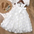 thumbnail image 2 of EnJoCho toddler Flower Dress tops Kids Girls Floral Butterfly Tulle Dress Princess Dresses White Halterneck Clothes Baby Kids Summer Casual Party Dresses 5-6 Years, 2 of 9