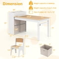 thumbnail image 3 of Costway Kids Art Table & Chairs Set with Paper Roll Wooden Craft Study Desk Active Play Natural, 3 of 7