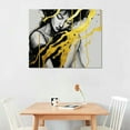 thumbnail image 2 of COMIO Black Gold and White Abstract Canvas Wall Art Gray and Gold Marble Artwork Black Marble Poster Abstract Painting Lines Yellow Canvas Black and Gold Marble Print Gold Foil Pictures 16x12inch, 2 of 4