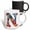 Multicolor, variant on 3drose, Colorful Monogram Letter N, 15oz Mug