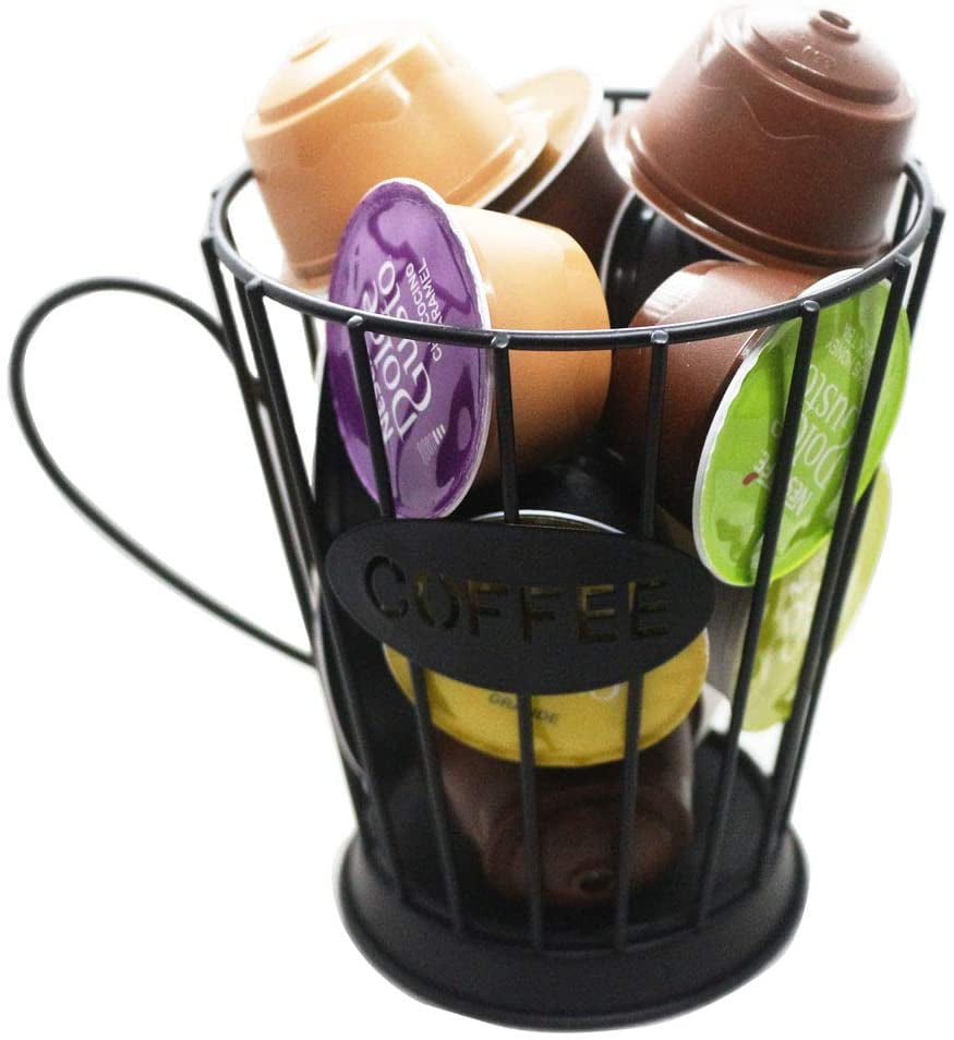 Coffee Creamer Container Metal Coffee Holder for Counter Coffee Pod Storage Holder Organizer Cup Holder Mug Shape Coffee Pod Holders Espresso Storage Basket Coffee Gold,size:Teacup