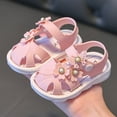 thumbnail image 4 of Girls Sandals Children Shoes Comfortable Flat Sandals Fashionable Toe Covering Children Toddler Shoes Beach Sandals Sandals for Girls(Color:Pink,Size:6.5), 4 of 7