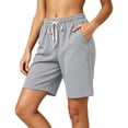 thumbnail image 2 of Yievot Women's Lounge Shorts 7 Inch Drawstring Elastic Waist Soft Loose Fit Summer Daily Casual Shorts, 2 of 5