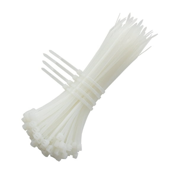 8" 100PK White Network Cable Cord Wire Tie Strap Zip Tie Nylon101723
