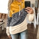 thumbnail image 2 of Sudaderas con capucha para mujer, suéter con cuello vuelto, informal, de manga larga, color block, sudaderas con capucha, suéteres, tops de otoño Fokelyi WRMH-1664-42, 2 of 5