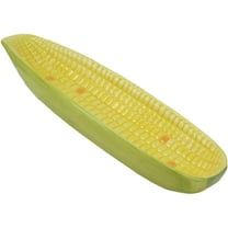 Ebros 8.75"W Ceramic Gourmet Corn Ear Half Serving Plate Small Dish SET OF 2