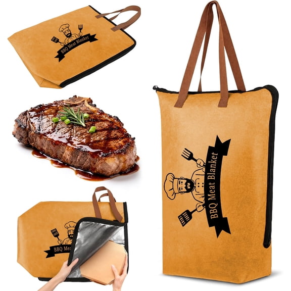 Lomyolo BBQ Blanket for Resting Meat - 21" Large Insulated Meat Resting Blanket Bag for Beef, Turkey, Steaks, Flattop Grill Tools Kit, Essential Gift for BBQ Lovers, Men, Dad, Outdoor Barbecue