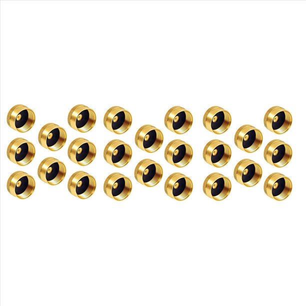 Tapas de Botella de Propano de Latón Macizo 24 Piezas Aptas para Todos los Cilindros de Tanque de Recarga de Gas de 1LB Tapa Protectora Sellada para Estufa de Exterior