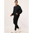 thumbnail image 4 of Sudadera con capucha para hombre, con cremallera completa, manga larga, ligera, sólida, deportiva, con capucha Negro L Unique Bargains Sudadera, 4 of 6