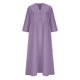 thumbnail image 5 of Vestido Largo de Manga Larga para las Mujeres Lino Suelto Bolsillo Cuarto Vestido de Manga, Vestido de Manga Larga de las Mujeres Desgaste Maxi Casual, 5 of 7