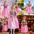 thumbnail image 6 of Jurebecia Girls Princess Costume, Floral Puffy Dress for Halloween Cosplay, Kids Birthday Party Dress with Accessories 6(4-5Years), 6 of 18