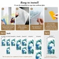 thumbnail image 6 of Blue Teal Leaves Window Privacy Film, Summer Botanical Watercolor Leaf Static Cling UV Sun Blocking Heat Control Window Tint Day and Night, Non-Adhesive One Way Windows Privacy Cover 23.6''x59'', 6 of 7