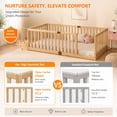 thumbnail image 3 of SESSLIFE Twin Montessori Floor Bed Frame with High Rails and Door, Wood Twin Floor Bed with Slats, Low Profile Kids Bed Frame for Boys Girls, No Box Spring Needed, Natural(No Door), 3 of 8