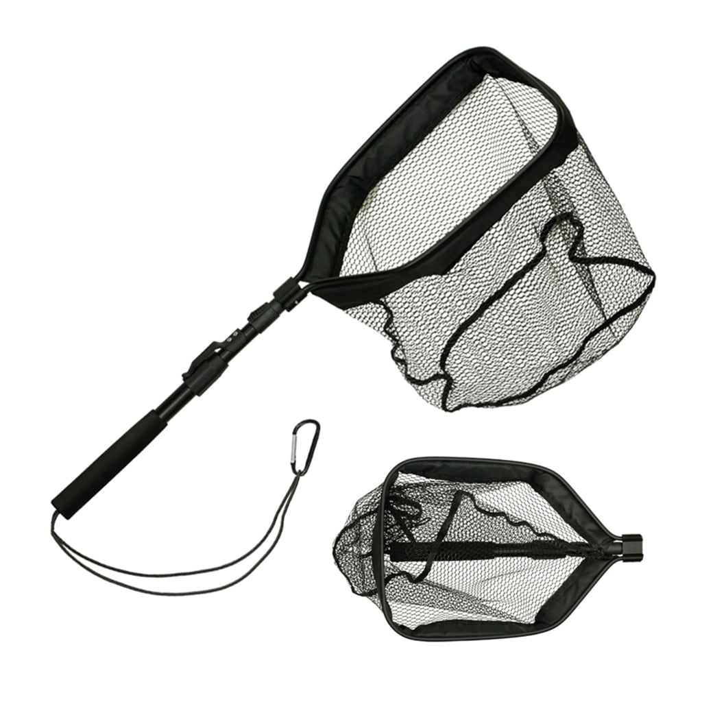 WINDLAND Fishing Net Landing Net, Aluminum Rod Handle EVA Grip Rubber Dip Fishing Net