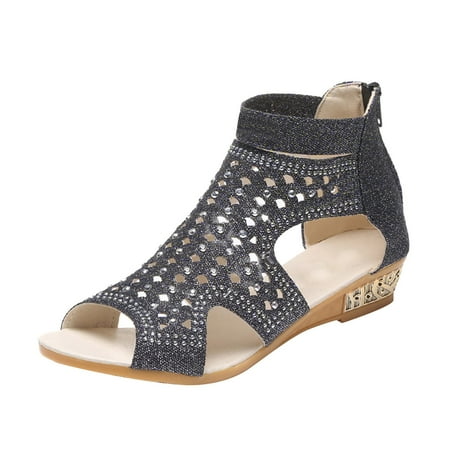 

Sngxgn Women Flat Sandals Slip On Summer Gladiator Open Toe Braided Slingback ShoesRed Sandals Black 8.5