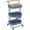 Blue, variant on 3 Tier Metal Utility Rolling Cart with Table Top and Side Bags, Tray Storage Organizer Wheels, Art Craft 4 Hooks for Kitchen Bathroom Office Living Room
