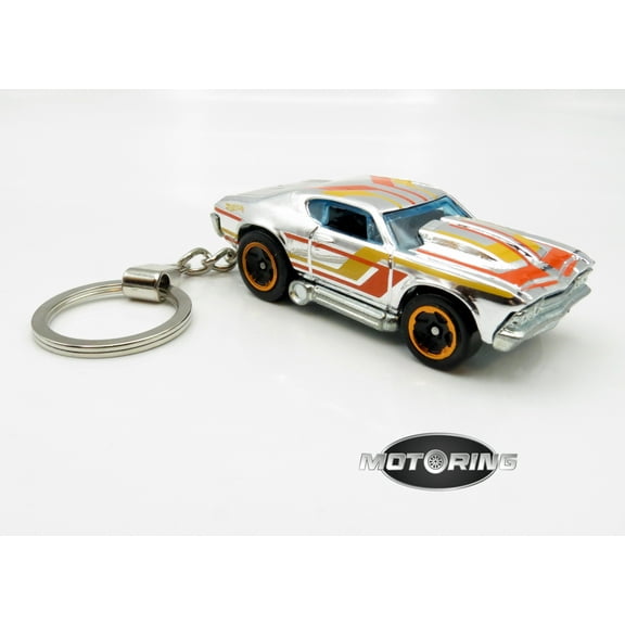 1969 '69 Chevy Chevelle Silver Car Rare Novelty Keychain 1:64 Diecast