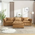 thumbnail image 4 of United We Win 112 Inch Oversized L Shaped Sectional Sofa for Living Room, Modern Chenille Cloud Couch with Removable Ottoman, Modular Sleeper Couch with Memory Foam, 4 of 9