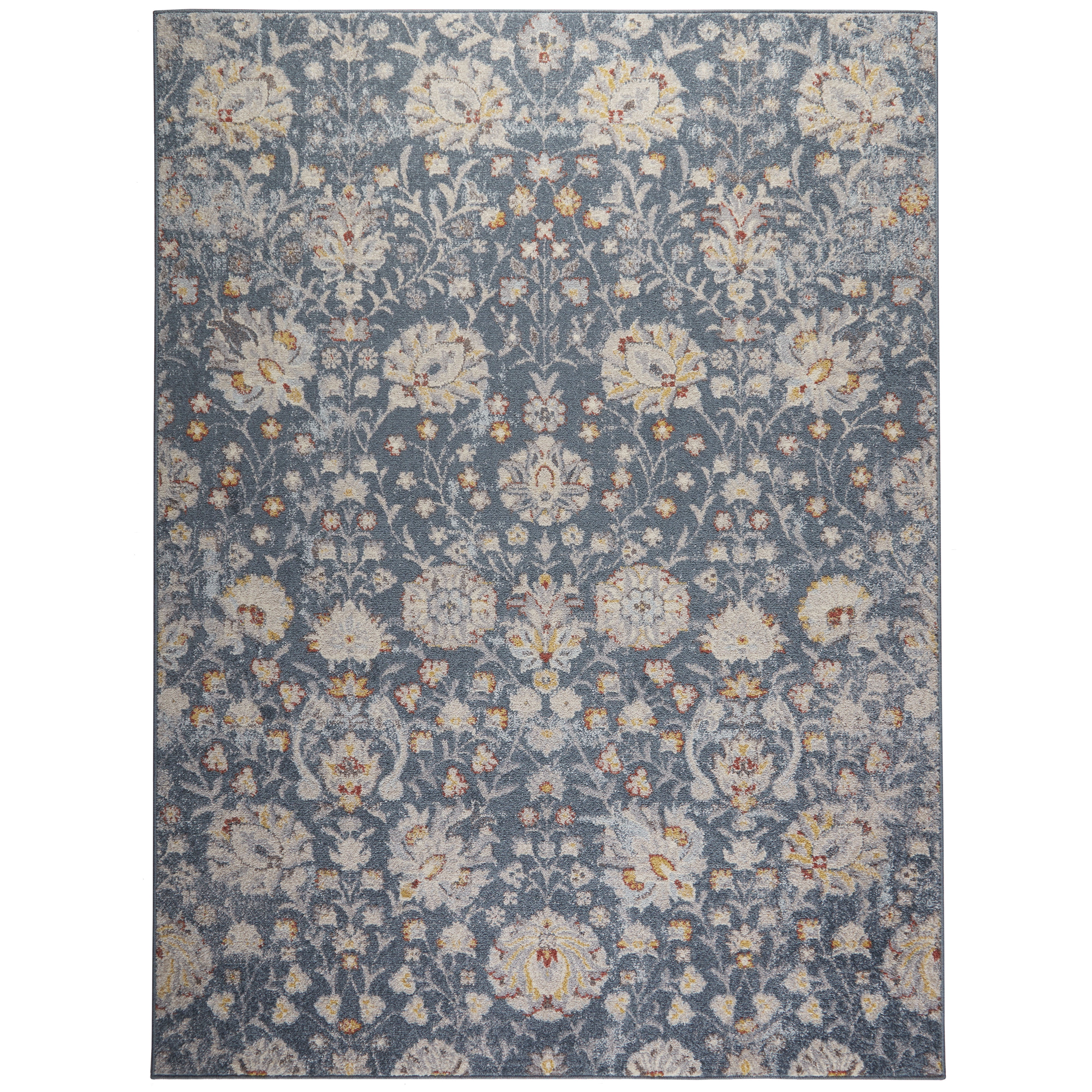 Home Dynamix Venice Flore Area Rug, Blue/Ivory, 6'6"x9'6"