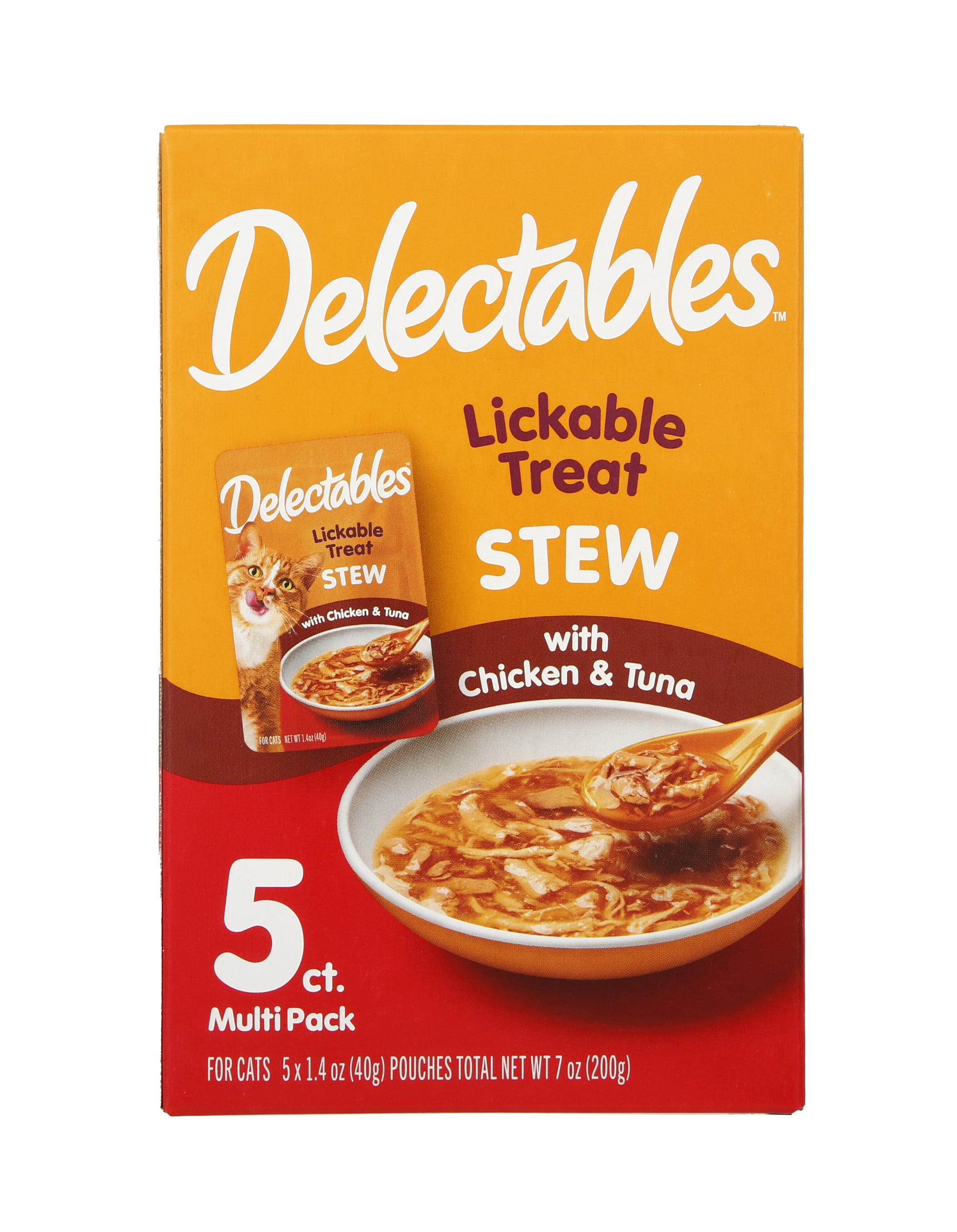 (6 pack) Hartz Delectables Stew Lickable Wet Cat Treats, Chicken & Tuna, 5 Pack
